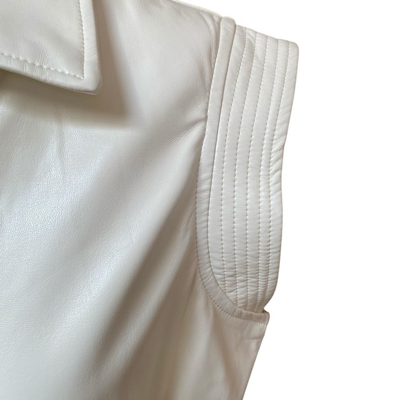 House of Harlow 1960 Arctic Wolf Faux Leather Midi Shirt Dress Size M NWT - Picture 2 of 16